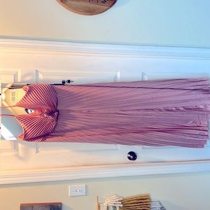 Express Special Occasion dress - Fig/pink Pleated Backless full length dress
